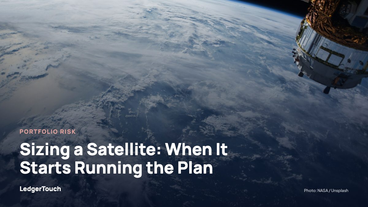 View of Earth and satellite.