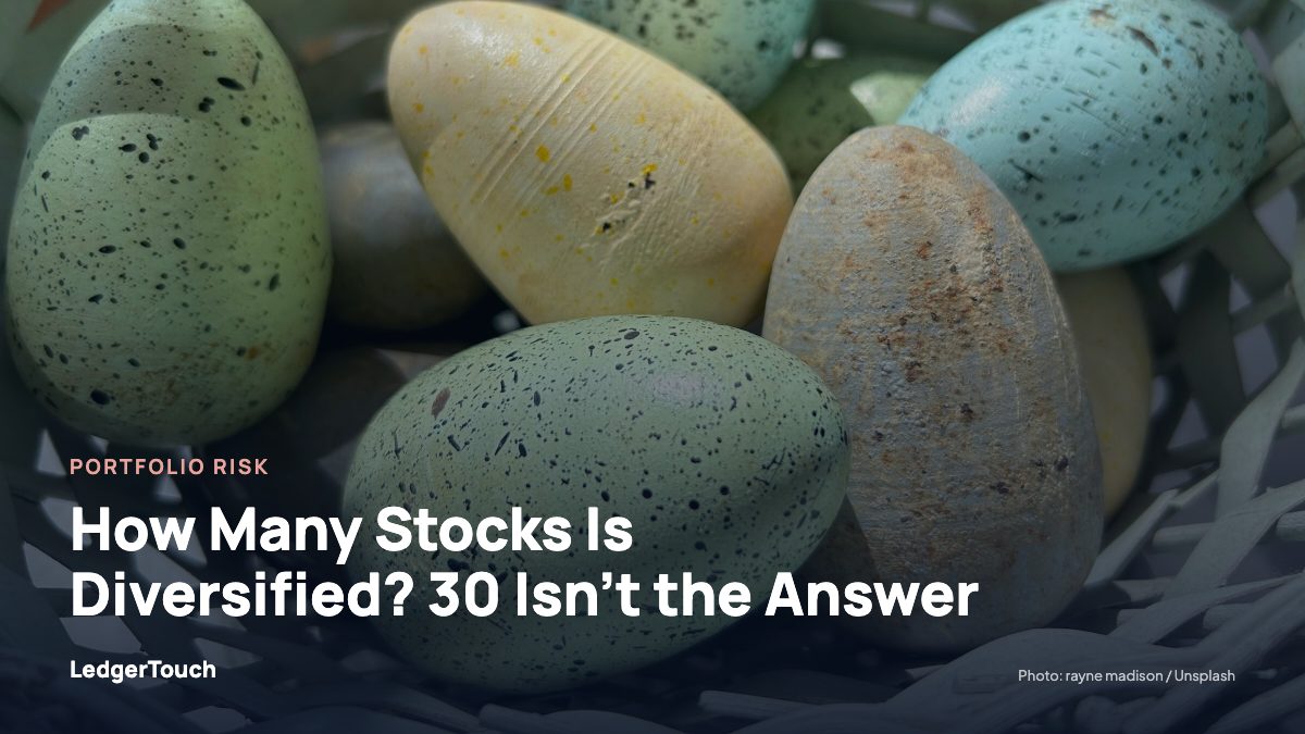 A basket of colorful speckled eggs.